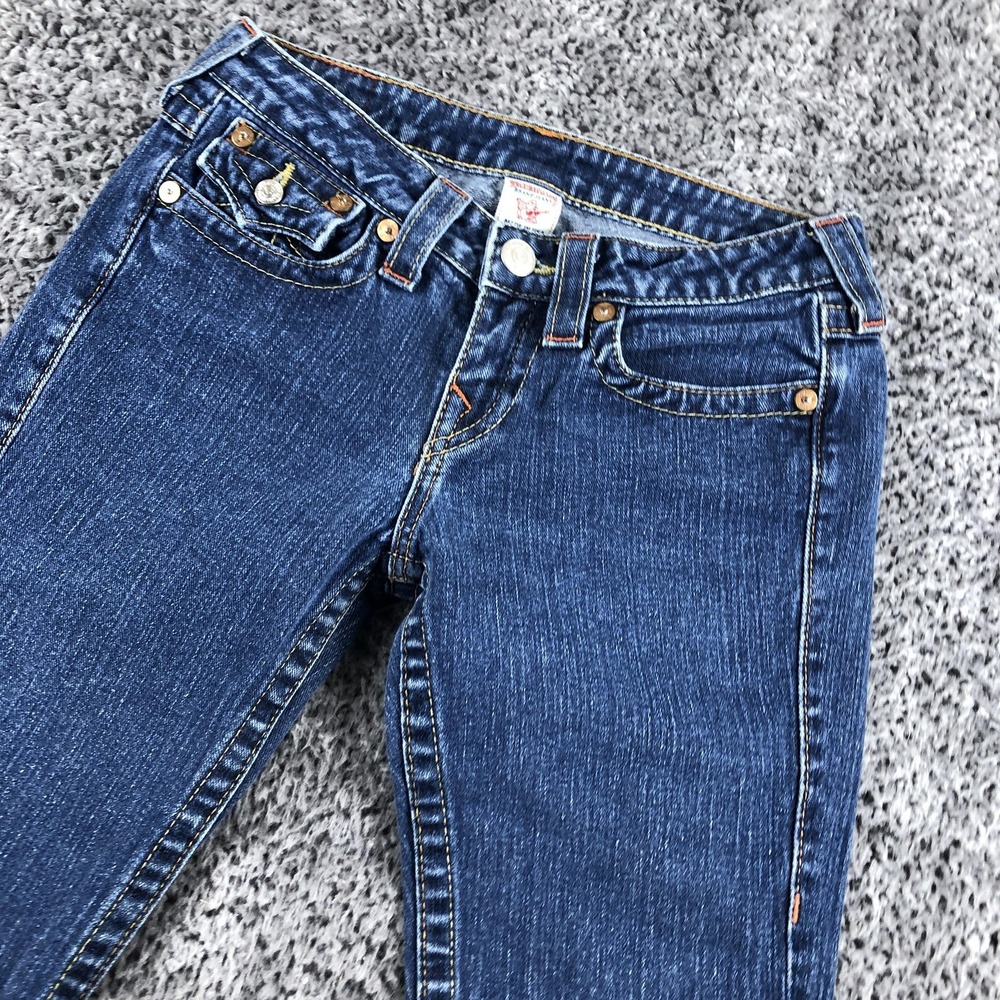True Religion Becky Jeans Womens 28 Blue Med Wash Bootcut Stretch Denim USA